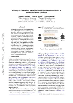 Solving NLP Problems through Human-System Collaboration: A
  Discussion-based Approach