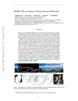 MaGIC: Multi-modality Guided Image Completion