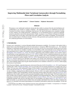 Improving Multimodal Joint Variational Autoencoders through Normalizing
  Flows and Correlation Analysis