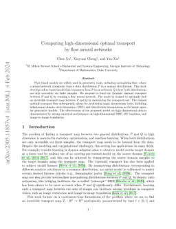 Computing high-dimensional optimal transport by flow neural networks