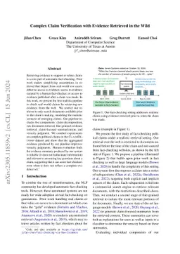 Complex Claim Verification with Evidence Retrieved in the Wild