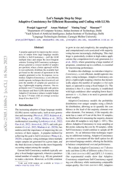 Let's Sample Step by Step: Adaptive-Consistency for Efficient Reasoning
  and Coding with LLMs