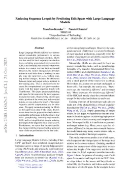 Reducing Sequence Length by Predicting Edit Operations with Large
  Language Models