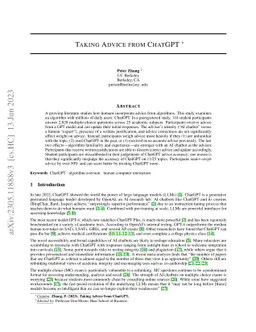 Taking Advice from ChatGPT