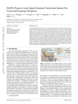 PASTS: Progress-Aware Spatio-Temporal Transformer Speaker For
  Vision-and-Language Navigation