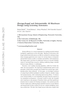 Energy-frugal and Interpretable AI Hardware Design using Learning
  Automata