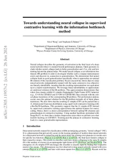 Towards understanding neural collapse in supervised contrastive learning
  with the information bottleneck method