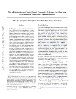 Not All Semantics are Created Equal: Contrastive Self-supervised
  Learning with Automatic Temperature Individualization