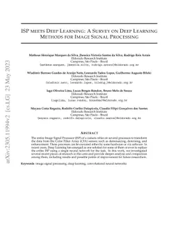 ISP meets Deep Learning: A Survey on Deep Learning Methods for Image
  Signal Processing