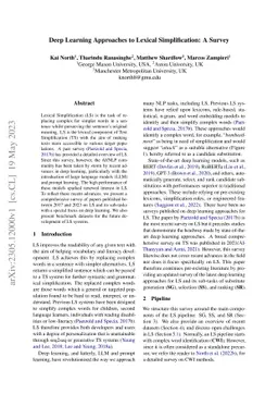 Deep Learning Approaches to Lexical Simplification: A Survey