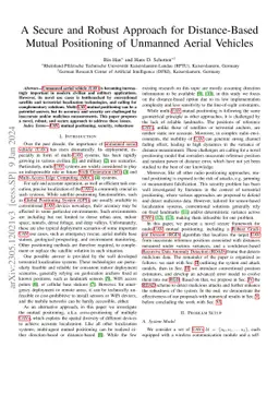 A Secure and Robust Approach for Distance-Based Mutual Positioning of
  Unmanned Aerial Vehicles
