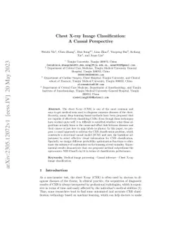 Chest X-ray Image Classification: A Causal Perspective