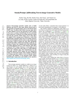 SneakyPrompt: Jailbreaking Text-to-image Generative Models