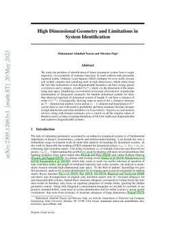 High Dimensional Geometry and Limitations in System Identification
