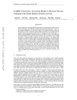 CARD: Channel Aligned Robust Blend Transformer for Time Series
  Forecasting