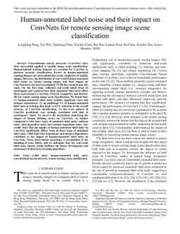 Human-annotated label noise and their impact on ConvNets for remote
  sensing image scene classification