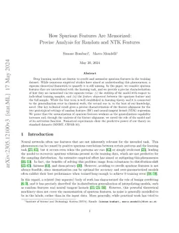 How Spurious Features Are Memorized: Precise Analysis for Random and NTK
  Features