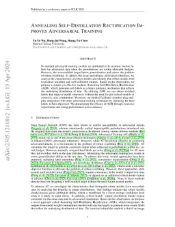 Annealing Self-Distillation Rectification Improves Adversarial Training