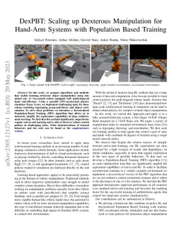 DexPBT: Scaling up Dexterous Manipulation for Hand-Arm Systems with
  Population Based Training