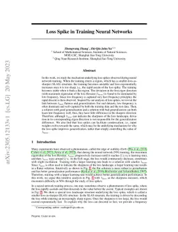 Loss Spike in Training Neural Networks