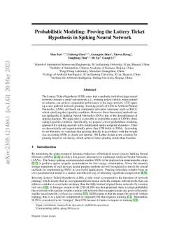 Probabilistic Modeling: Proving the Lottery Ticket Hypothesis in Spiking
  Neural Network