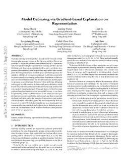 Model Debiasing via Gradient-based Explanation on Representation