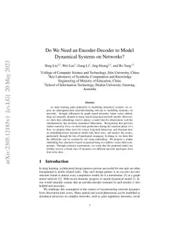 Do We Need an Encoder-Decoder to Model Dynamical Systems on Networks?