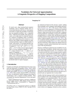 Vocabulary for Universal Approximation: A Linguistic Perspective of
  Mapping Compositions