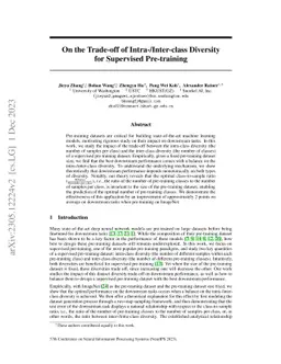 On the Trade-off of Intra-/Inter-class Diversity for Supervised
  Pre-training