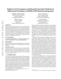 Patterns of Convergence and Bound Constraint Violation in Differential
  Evolution on SBOX-COST Benchmarking Suite