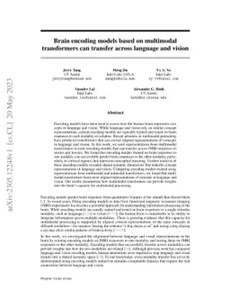 Brain encoding models based on multimodal transformers can transfer
  across language and vision