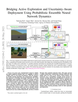 Bridging Active Exploration and Uncertainty-Aware Deployment Using
  Probabilistic Ensemble Neural Network Dynamics