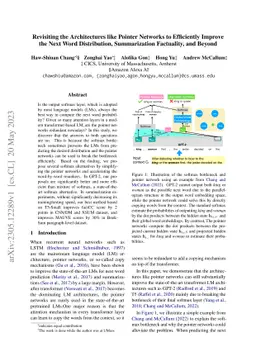 Revisiting the Architectures like Pointer Networks to Efficiently
  Improve the Next Word Distribution, Summarization Factuality, and Beyond