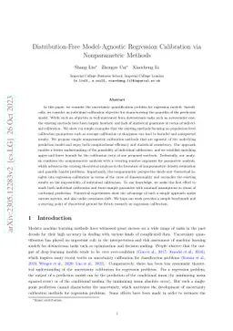 Distribution-Free Model-Agnostic Regression Calibration via
  Nonparametric Methods