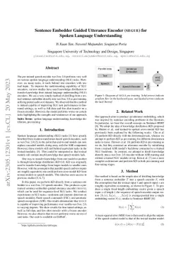 Sentence Embedder Guided Utterance Encoder (SEGUE) for Spoken Language
  Understanding