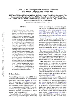 i-Code V2: An Autoregressive Generation Framework over Vision, Language,
  and Speech Data