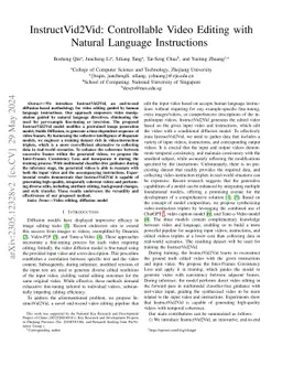 InstructVid2Vid: Controllable Video Editing with Natural Language
  Instructions