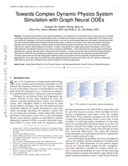 Towards Complex Dynamic Physics System Simulation with Graph Neural ODEs