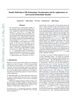 Bandit Multi-linear DR-Submodular Maximization and Its Applications on
  Adversarial Submodular Bandits