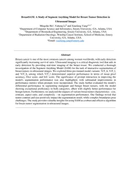 BreastSAM: A Study of Segment Anything Model for Breast Tumor Detection
  in Ultrasound Images