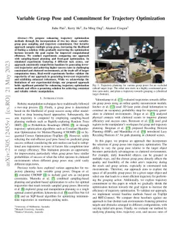 Variable Grasp Pose and Commitment for Trajectory Optimization