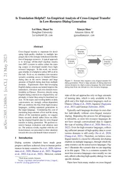 Is Translation Helpful? An Empirical Analysis of Cross-Lingual Transfer
  in Low-Resource Dialog Generation