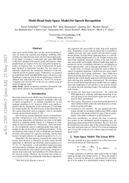 Multi-Head State Space Model for Speech Recognition