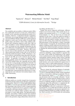 Watermarking Diffusion Model