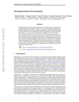 Description-Based Text Similarity