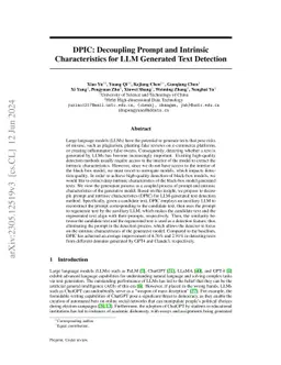 DPIC: Decoupling Prompt and Intrinsic Characteristics for LLM Generated
  Text Detection