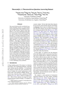 TheoremQA: A Theorem-driven Question Answering dataset