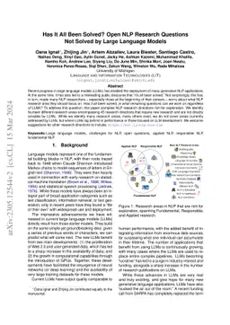 Has It All Been Solved? Open NLP Research Questions Not Solved by Large
  Language Models