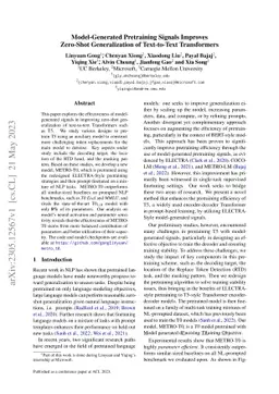 Model-Generated Pretraining Signals Improves Zero-Shot Generalization of
  Text-to-Text Transformers
