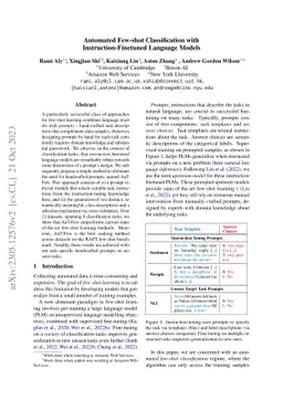 Automated Few-shot Classification with Instruction-Finetuned Language
  Models